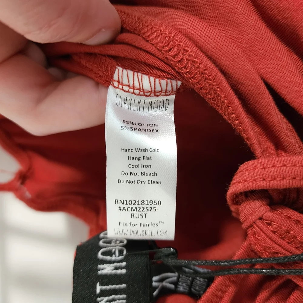 NWT Dollskill Current Mood F is For Fairies Handkerchief Dress in Rust - Picture 6 of 9